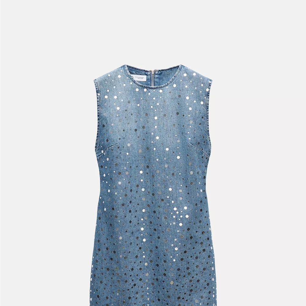 Zara Mirrorball Denim Dress
